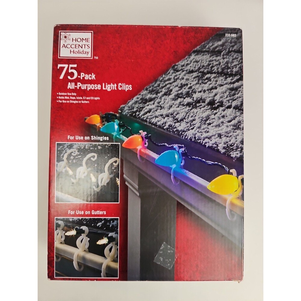 HOME ACCENTS HOLIDAY 75 PACK ALL-PURPOSE LIGHT CLIPS